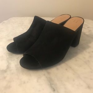 Black Open-Toed Mules